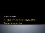 ÖLÇME VE DEĞERLENDİRME Temel Kavramlar - slide 1