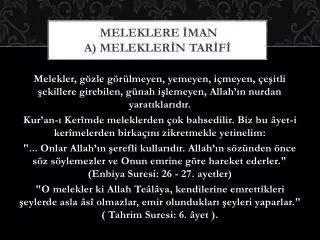 meleklere man a melekler n tar f