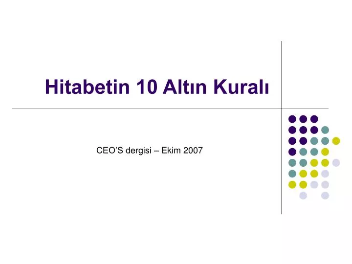 hitabetin 10 alt n kural