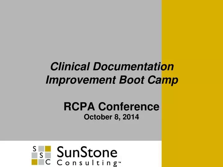 clinical documentation improvement boot camp rcpa conference october 8 2014