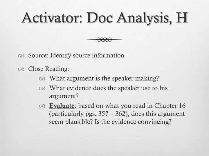 activator doc analysis h