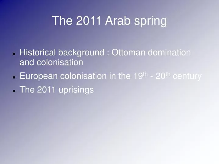 the 2011 arab spring