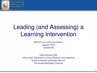 Leading (and Assessing) a Learning Intervention