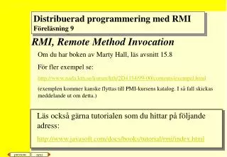 RMI, Remote Method Invocation