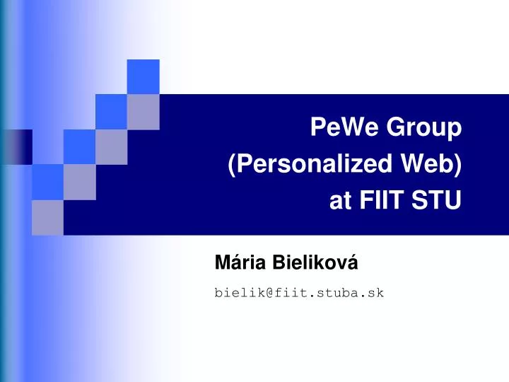 pewe group personalized web at fiit stu