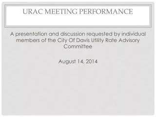 URAC Meeting Performance