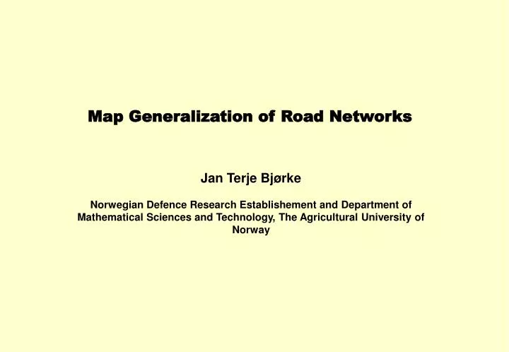 map generalization of road networks