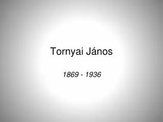 tornyai j nos