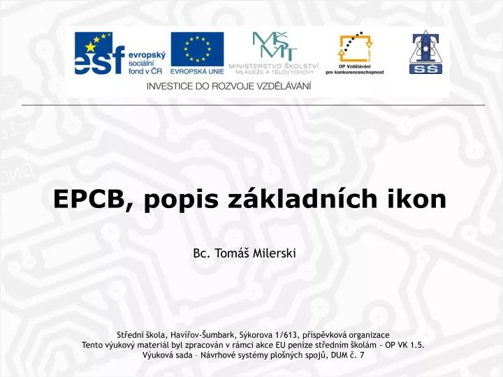 epcb popis z kladn ch ikon