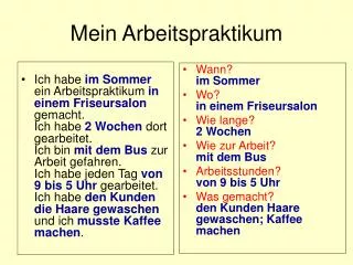 mein arbeitspraktikum