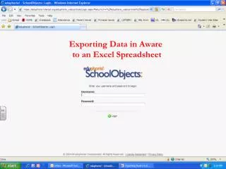Exporting Data in Aware to an Excel Spreadsheet