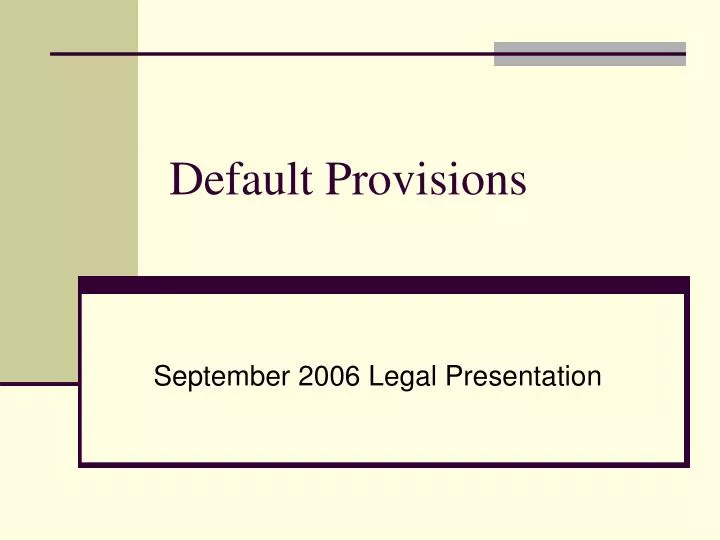 default provisions