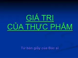 gi tr c a th c ph m
