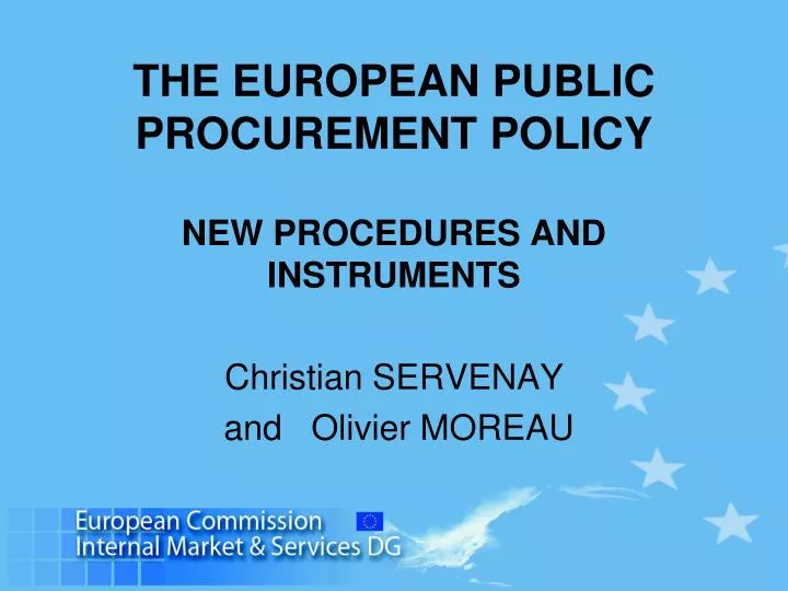 the european public procurement policy new procedures and instruments