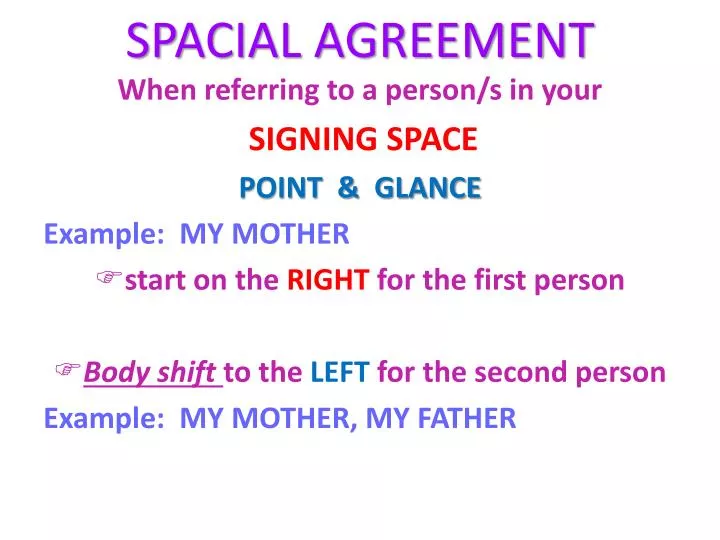 spacial agreement