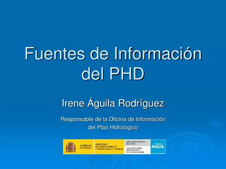 fuentes de informaci n del phd