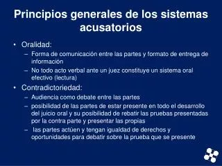 principios generales de los sistemas acusatorios