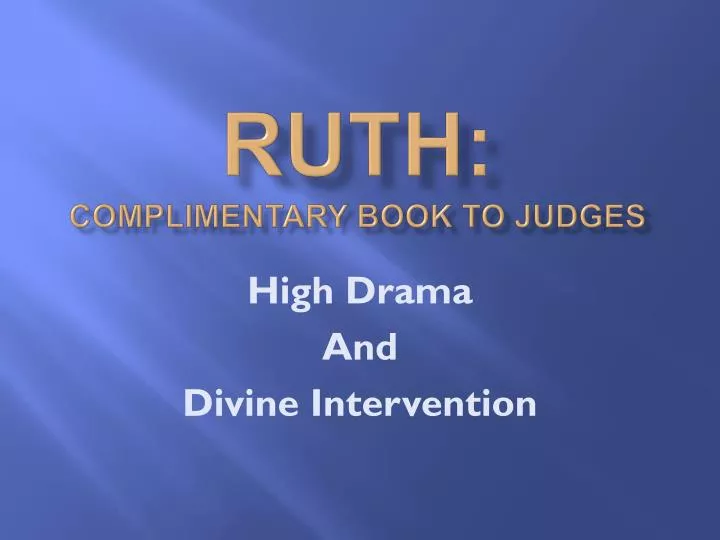 ruth complimentary book to judges