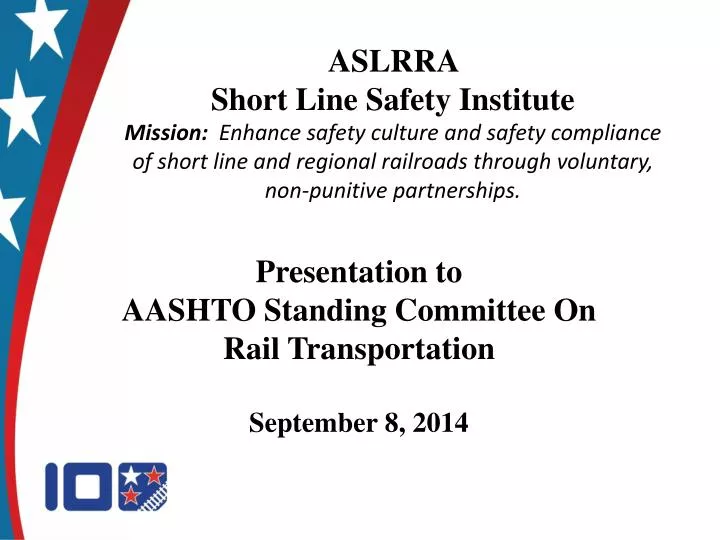 presentation to aashto standing committee on rail transportation september 8 2014