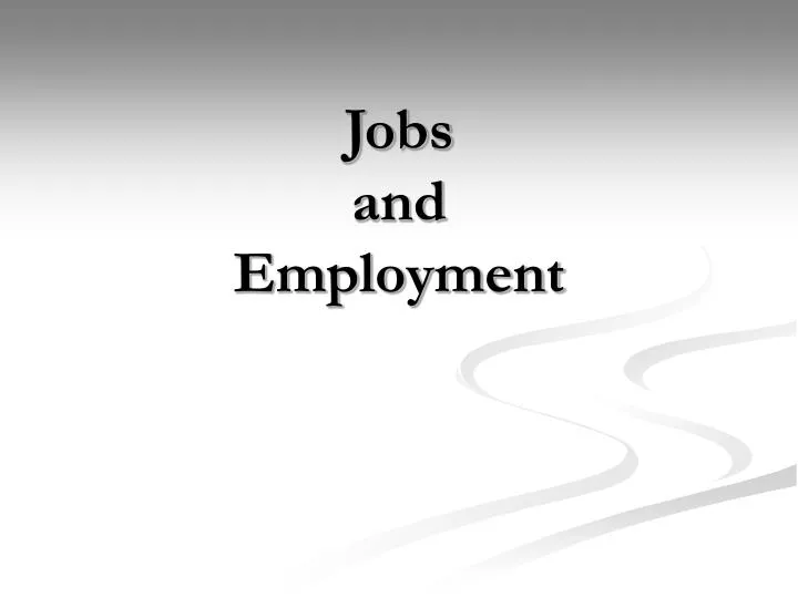 jobs and employment