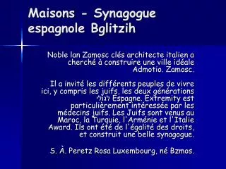 maisons synagogue espagnole bglitzih