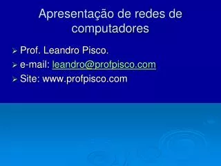 apresenta o de redes de computadores