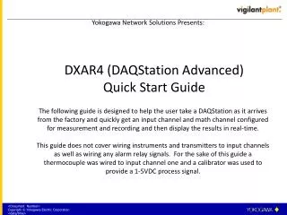 DXAR4 (DAQStation Advanced) Quick Start Guide