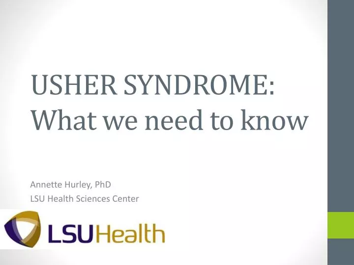 usher syndrome what we need to know