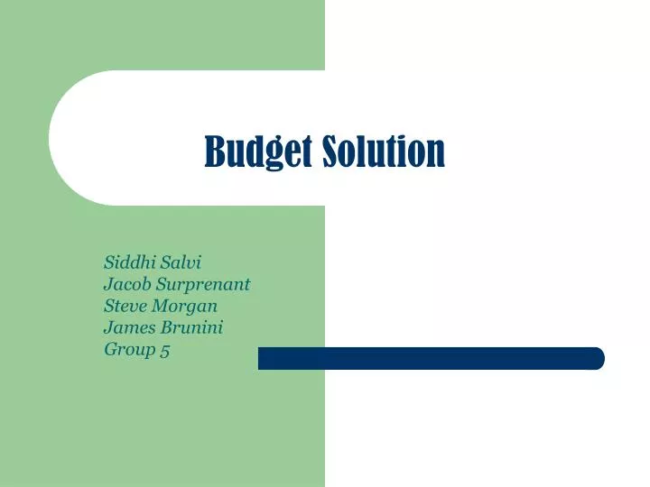 budget solution