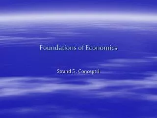 Foundations of Economics