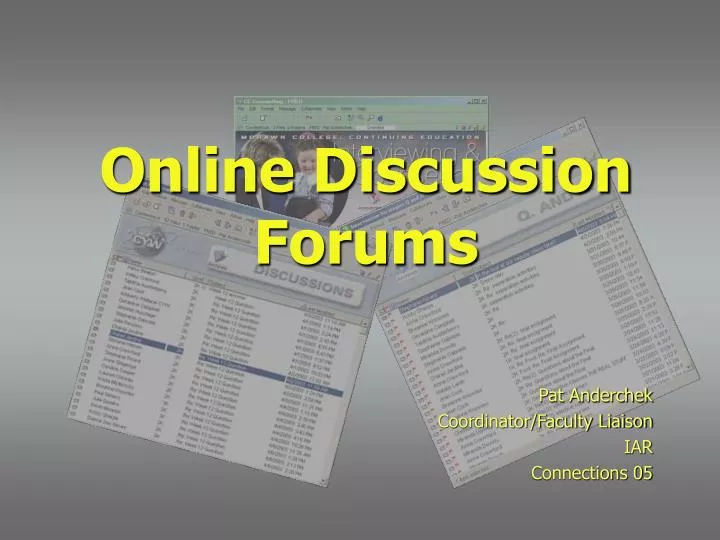 online discussion forums