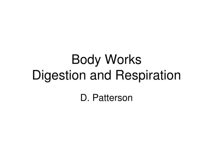 body works digestion and respiration