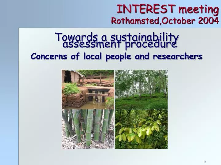 interest meeting rothamsted october 2004