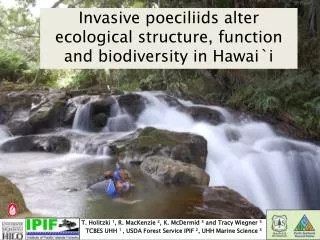 Invasive poeciliids alter ecological structure, function and biodiversity in Hawai`i