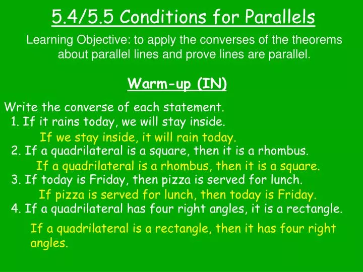 5 4 5 5 conditions for parallels