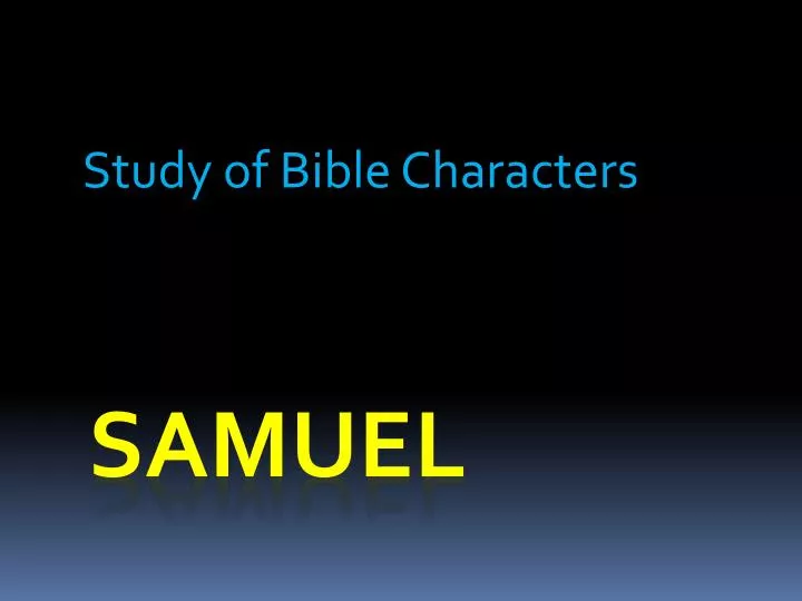 study of bible characters