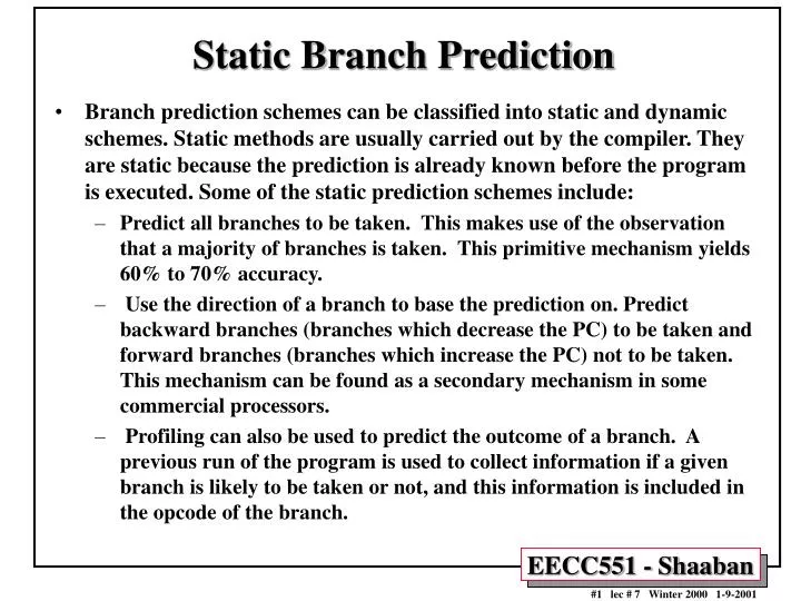 static branch prediction