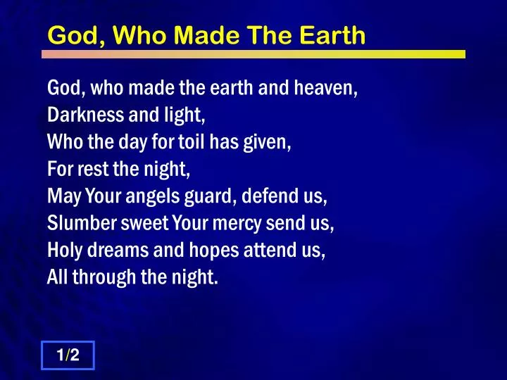 god who made the earth
