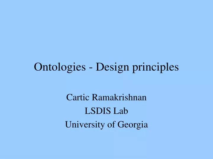 ontologies design principles