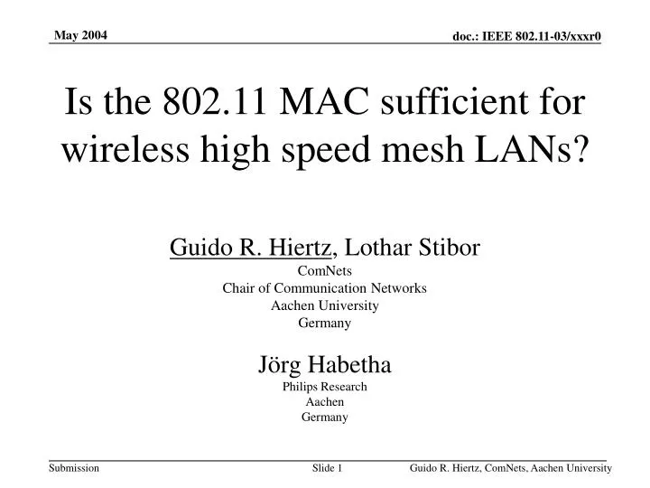is the 802 11 mac sufficient for wireless high speed mesh lans