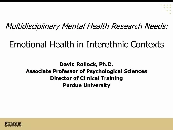 multidisciplinary mental health research needs emotional health in interethnic contexts