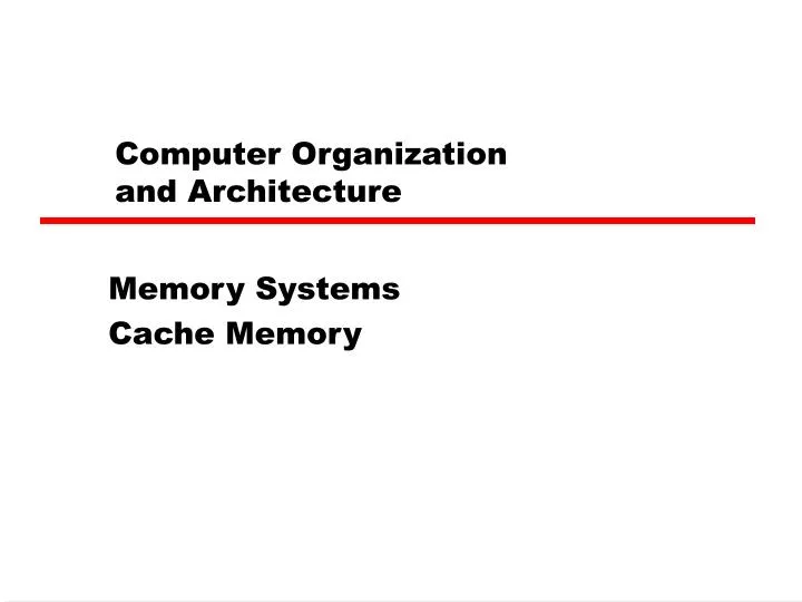 computer organization and architecture