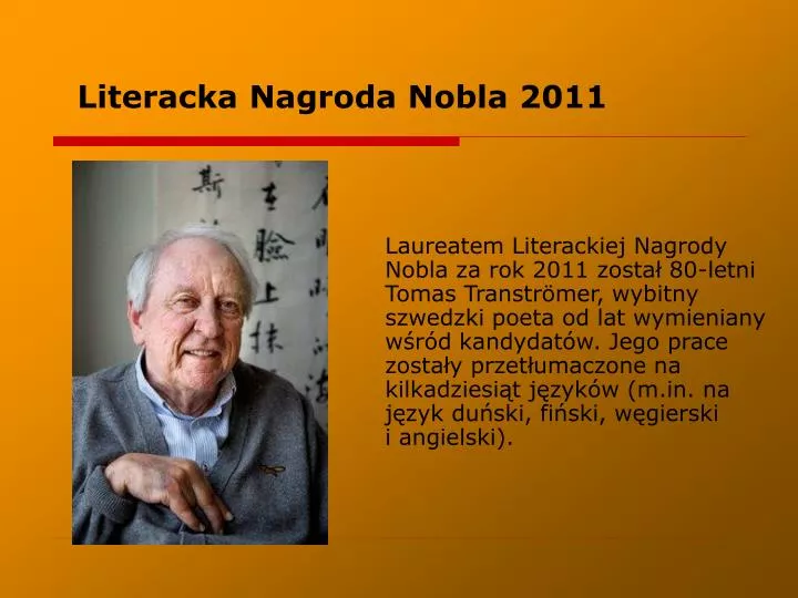literacka nagroda nobla 2011