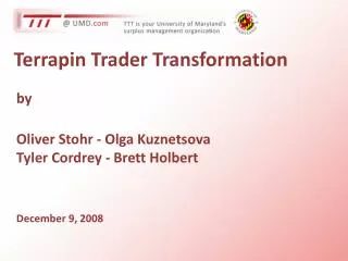 Terrapin Trader Transformation