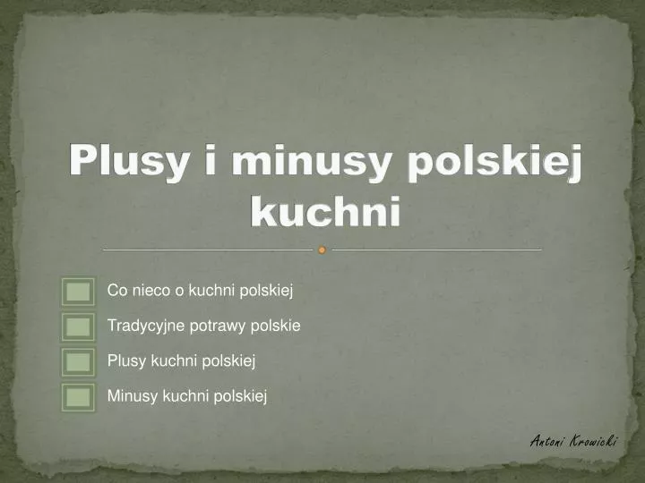 plusy i minusy polskiej kuchni