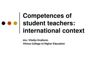 Competences of student teachers: international context