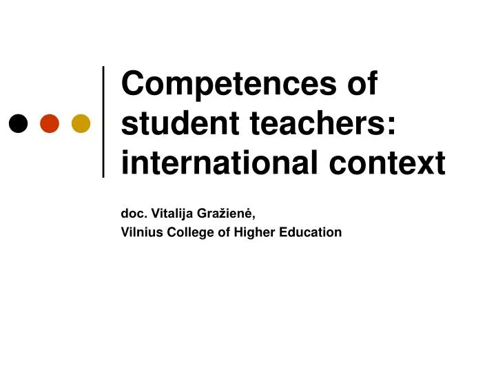 competences of student teachers international context