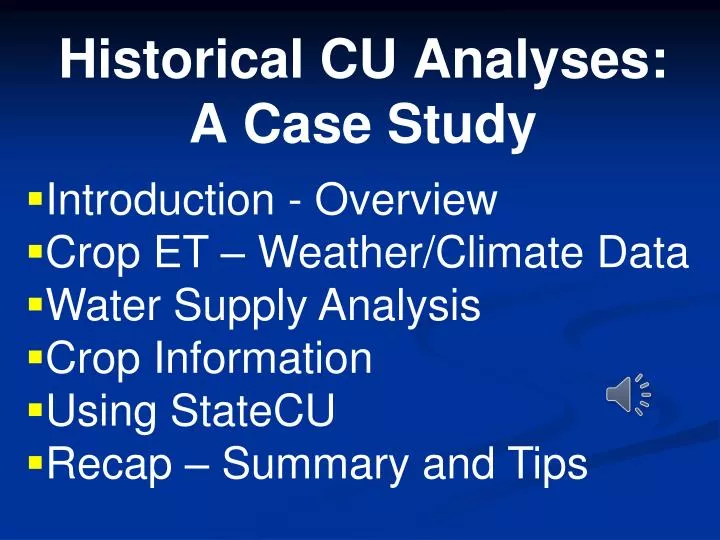 historical cu analyses a case study