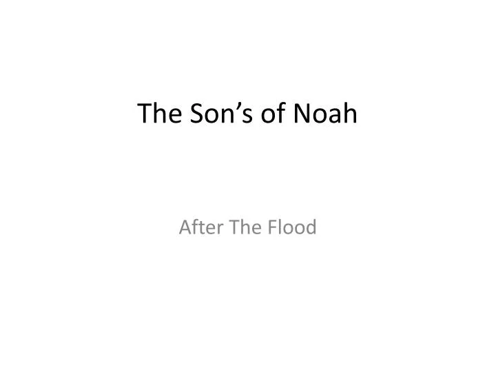 the son s of noah