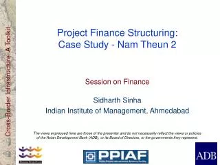 Project Finance Structuring: Case Study - Nam Theun 2